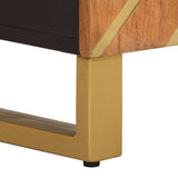 ZNTS 2 Piece Bathroom Cabinet Set Brown and Black Solid Wood Mango 3206289