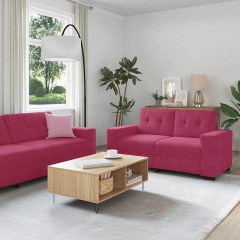 Sofa Set 2 pcs Wine red 221 x 78 x 80 cm Velvet 3324725