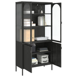 Highboard Black 90x40x180 cm Glass and Steel 353000