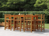 Bar Stool Set of 8 Natural wood Solid acacia wood Standard 3115988