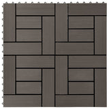 22 pcs Decking Tiles 30x30 cm 2 sqm WPC Dark Brown 277805