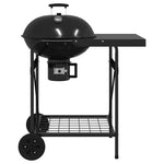 ZNTS Charcoal Grill Cart with Lid Black 96x72x113 cm Metal 42003856