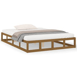 Bed Frame without Mattress Honey Brown 200x200 cm Solid Wood 820819