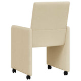 Dining Chairs with Wheels 2 pcs Cream 57 x 66 x 94 cm Fabric 42017814