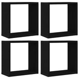 Wall Cube Shelves 4 pcs Black Oak 30x15x30 cm Engineered Wood 862056