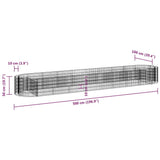 152043 Gabion Raised Bed Galvanised Iron 500x100x50 cm