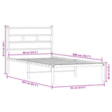 Metal Bed Frame without Mattress Smoked Oak 90x200 cm 4017046