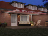 Retractable Awning Red and White 450 x 300 cm 3330914
