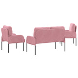 Sofa Sets with Cushion 3 pcs Pink 115 x 56 x 80 cm Plywood 3406220