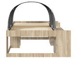 Bed Frame with Tunnel with Shelf 3 pcs Sonoma Oak and White 3423617