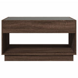 Coffee Table with Infinity LED Brown Oak 90x50x50 cm 847671