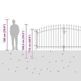 Garden Gate with Lock Woerden Grey 150 x 400 cm Steel 42008909