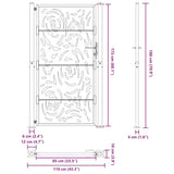 Garden Gate Black 100x175 cm Steel Flame Design 4100992