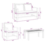Garden Sofa Set Natural Solid teak wood 3356859
