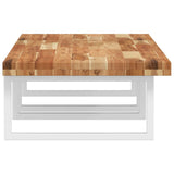 Basin Shelf Wall Mounted Steel and Solid Wood Acacia 3302868