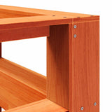 Bookcase Headboard L-Shaped Wax Brown 140 cm Solid Wood Pine 859267