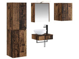 Bathroom Furniture Set 5 pcs Old Wood Engineered Wood and Glass 3407253