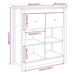 Sideboard Grey 70x35x80 cm Solid Wood Pine 813766