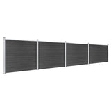 Fence Panel Set WPC 699x146 cm Grey 3070457