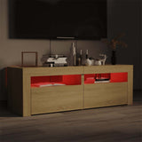 TV Cabinet with LED Lights Sonoma Oak 120x35x40 cm 804358