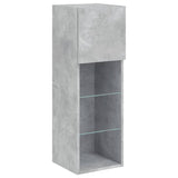 6 Piece TV Wall Units with LED Concrete Grey Engineered Wood 3216625