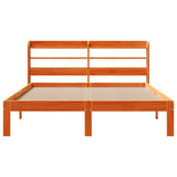 Bed Frame without Mattress Wax Brown 140x200 cm Solid Wood Pine 3306806