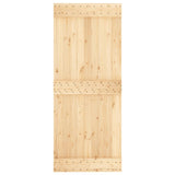 Sliding Door with Hardware Set 85x210 cm Solid Wood Pine 3203256