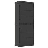 Outdoor Storage Cabinet Grey and Black 65x37x165 cm PP 364200
