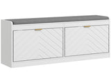 Shoe Storage with Seat, Upholstered Entryway Bench, Shoe Bench with 2 Flip Drawers and 2 Vents for 8 T3398P344379