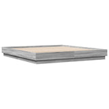 Bed Frame with LED without Mattress Grey Sonoma 180x200 cm Super King 3209777