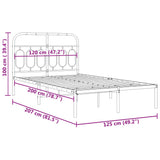 Metal Bed Frame without Mattress with Headboard White 120x200cm 377164