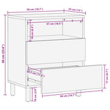 Bedside Cabinet Brown 50x33x62 cm Solid Wood Mango 4017730