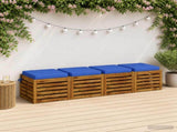 Seat Cushions SOEST 4 pcs 100% Polyester Royal Blue 944572