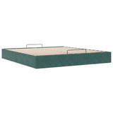 ZNTS Ottoman Bed Frame No Mattress Dark Green 200x200 cm Velvet 3310988