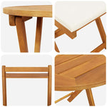 Garden Bistro Set with Cushion 3 pcs Brown Solid acacia wood 4105501
