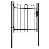 Single Door Fence Gate BOXTEL with Hoop Top 100 x 75 cm 144361