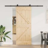 Sliding Door NARVIK Natural and Black 85 x 210 cm 3445222