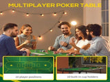 Foldable Poker Mat, 10-Player Table Top with Cup Holder, Carry Bag - Green T3398P377381