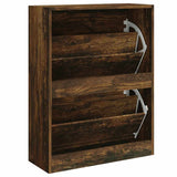 Shoe Cabinet Smoked Oak 63x24x81 cm Engineered Wood 342561
