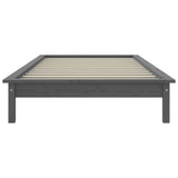 Bed Frame without Mattress Grey Single Solid Wood 820573