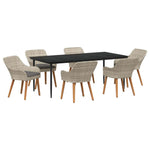 Dining Set Light grey Poly rattan 3261710
