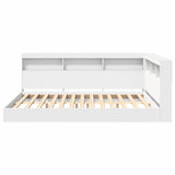 Bookcase Bed with Headboard White 150 x 200 cm Engineered wood 3335734