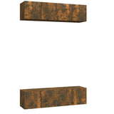 Wall TV Cabinets 4 pcs Smoked Oak 60x30x30 cm Engineered Wood 3120203