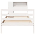 ZNTS Bookcase Bed without Mattress White 100x200 cm Solid Wood Pine 3321878
