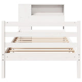 Bookcase Bed without Mattress White 100x200 cm Solid Wood Pine 3321878
