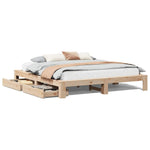 Bed Frame without Mattress 200x200 cm Solid Wood Pine 3308987