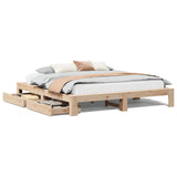 Bed Frame without Mattress 200x200 cm Solid Wood Pine 3308987