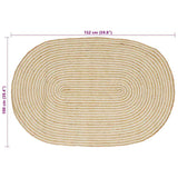 Area Rugs Natural and White 100 x 152 cm Jute 42010763