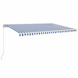 Manual Retractable Awning 500x350 cm Blue and White 3069016