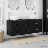 Bathroom Cabinet Set 3 pcs Black Oak 49.5 x 41 x 64.5 cm 3405812